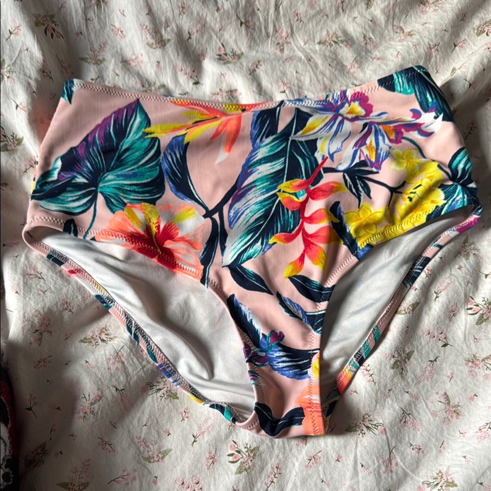 Floral High-Waisted Bikini Bottoms